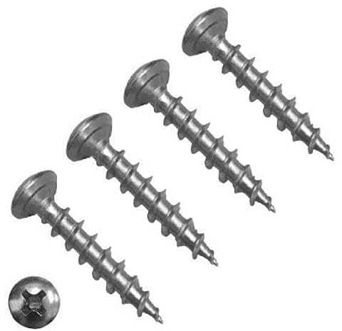 TERF® Lot de 50 vis autotaraudeuses Philip Drive en acier inoxydable A2 (304) 4,3 mm x 16 mm pour terrasse en PVC