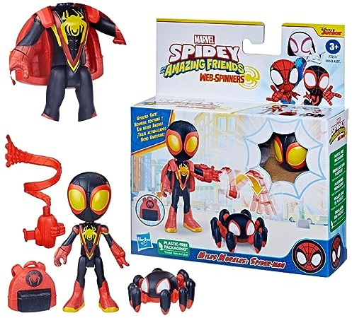 Marvel Spidey and His Amazing Friends Web-Spinners, Miles Morales Spider-Man Figure, Web-Spinning Accessory
