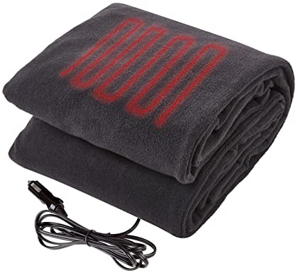 Big Hippo Electric Car Blanket 12V Fleece Heated Car Blanket with Easy Controller Car Electric Blanket for Car Truck RV Ideal Electric Blanket for Cold Weather (58 x 42,Black)