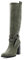 QUEEN HELENA Stivali Alti con Tacco Medio Zip Laterale Fibbia Casual Invernali Donna X27-183 (Verde, Numeric_37)