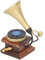Agatige Puppenhaus-Grammophon, 1:12 Miniatur-Retro mit Schallplatten-Puppenhaus-Zubehör für Puppenhaus-Dekoration