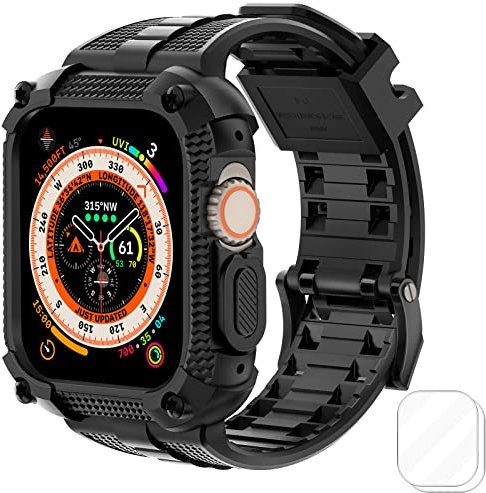 Wristitani compatible con Apple Watch Correa 40mm 44mm 41mm 45mm 49mm Ultra Sport pulsera, cubierta protectora robusta con protector de pantalla pulsera de repuesto para iWatch Series 9 8 7 Se 6 5 4