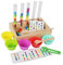 F Fityle Jouet de Tube à essai Jouet Pince Jeu de Perles, Jeu de Plateau en Bois Jouet Montessori avec 5 Boules 5 Tasses, Jouet d'apprentissage préscolaire