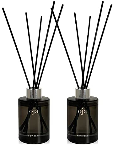 Oja Duftvasen Reed Diffuser Im Eleganten Design (2X 100 ml) (Powdery)