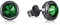 Immobird Schwarz Ohrringe Sterling-Silber 925 mit Edelstein Unisex Ohrstecker Herren Damen 8mm Grün Spinel Geschenk