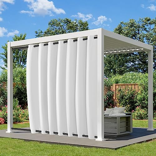 Lapalife Outdoor Vorhang Wasserdichter extra breit Oben und unten mit Ösen,B254XH274cm Wetterfest Outdoor-Verdunklungsvorhänge 1 Stück für Garten Terrasse Pavillon Veranda Balkon