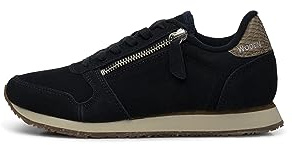 Woden Damen Ydun Suede Zipper Sneakers Größe 37,009 Dark Navy