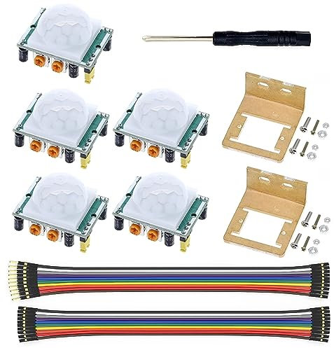 5Pcs HC-SR501 PIR Motion Sensor Module + 2Pcs Exclusive housing for Arduino Raspberry Pi Toys, Lamps, Electronic Equipment