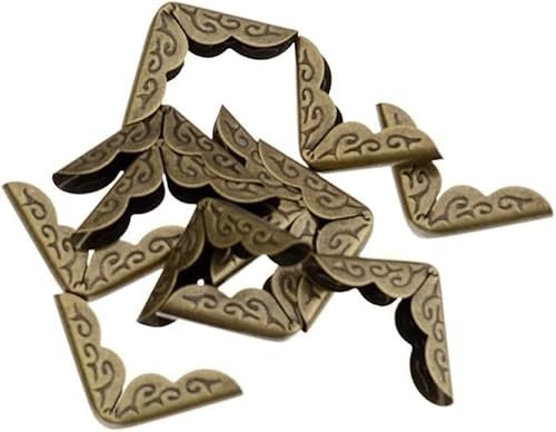 Möbel Tisch Ecke Dekorationen, 25 Stück Roségold-Metallbuch-Scrapbooking-Alben, Menüs, Ordner, Eckenschutz, 30 x 21 mm x 4,7 mm, Bronze