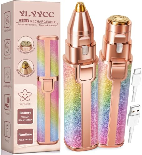 YLYYCC 2-in-1 Nose & Eyebrow Trimmer, Facial Hair Removal for Women