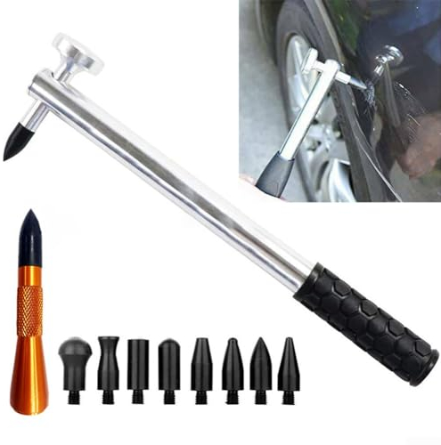Outil de réparation de bosses de carrosserie, kit de marteau de réparation de bosses de voiture, outils sans peinture, 9 têtes de taraudage, outils de débosselage
