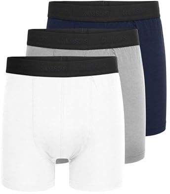 ONLY & SONS Herren Onsfitz Bamboo Trunk Logo 3pck Noos Boxershorts, Weiß, S EU