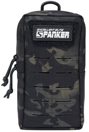 EXCELLENT ELITE SPANKER Taktische MOLLE-Tasche EDC Utility Pouches Gadget Organizer Handy Halter Taille Tasche Werkzeugtasche (Multicam Schwarz)