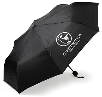 SCHIETWETTER all year round, Hardware Taschenschirm Möwe, Schirm, Regenschirm, Knirps, Regenschutz, wasserabweisend, klein & praktisch black OS