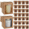 ReliThick Juego de 50 velas de regalo, caja de regalo transparente para velas de 4 a 10 onzas, 50 etiquetas de agradecimiento de papel, cuerda de cáñamo para boda, cumpleaños, baby shower, fiesta, 3.3