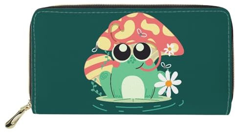 Belidome Ensemble portefeuille pour femme en cuir synthétique durable et imperméable, Grenouille champignon, Taille unique