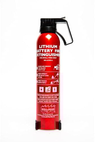 500ml Aerosol Lithium Ion Battery Fire Extinguisher - Boat/Marine use – Effective for Lithium Ion Battery Fires Involving Phones, Phone Chargers, Laptops & Tablets