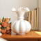 Weiße Blumenvase, Kürbis-Keramikvase, Keramikvase für Dekoration, Behälter für Blumen, Mittelstücke für Esstisch, für Wohnzimmer, Schreibtisch, Regaldekoration.