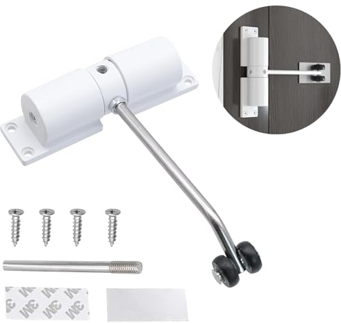Automatischer Türschließer, Einstellbarer Federtürschließer Zink-Legierung mit Schrauben und Einstellhebel, Türschließer Innentür für Zuhause, Büro, Schlafzimmer, Maximale Belastung 30kg