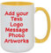 Personalized Large Mug Gifts Add Your Text Image Photo Pictures 15oz Coffee Mug Custom Tea Cup (Yellow)