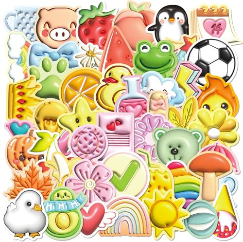 Mistree 50 Tiere Sticker zum Aufkleben Kinder, Sticker Basteln Mädchen für Babyalbum, 4-5 CM