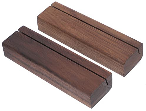 JECOMPRIS 2St Holzsockel schreibtisch dekoration büroartikel Tischnummernständer Bildhalter Tarotkartenständer Tischnummernschildständer Kartenspielversorgung Namensschilder aus Holz hölzern