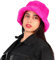 MILAKOO Winter Fuzzy Bucket Hat Cute Lovely Plüsch Pelz Fischer Cap Solid Farbe Dicke Warme Mütze für Frauen Rosenrot