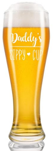 Joymaking Beer Glass Daddy Gifts - Daddy's Sippy Cup, New Dad Gifts, Funny Gifts for Daddy, Daddy Gifts from Daughter Son, Dad Beer Glass, Daddy Christmas Gifts, Best Daddy Gifts, Dad Glass 700ml