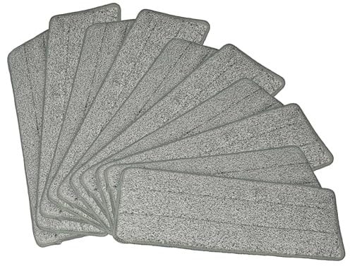 vhbw 10x Wischbezug kompatibel mit Clean Maxx 09996 Wischmopp - Ersatzkopf, Polyester Grau Weiß