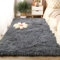 CHENMIAO Wohnzimmer Teppich 50 x 70 cm Hochflor Langflor Weich Soft Teppich Schlafzimmer Flächenteppich Pflegeleicht, Anti-Rutsch-Rückseite für Schlafzimmer Kinderzimmer, Grau