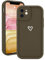 Micoden for iPhone 11 Case Cute Girls Silicone Shockproof Protective Bumper Case with Love Heart Pattern Design for iPhone 11-Brown
