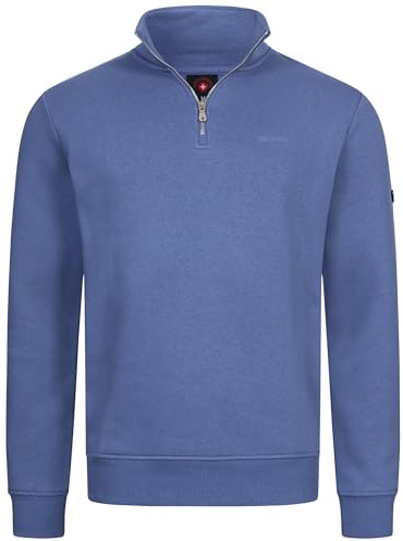 Höhenhorn Troiberg Herren Pullover 1/4 Zip Sweatshirt Blau Gr. XL