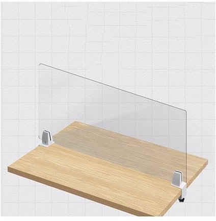 Freestanding Desk Privacy Divider, Desk Privacy Divider, Clear Desktop Plastic Panel, Clamp On Acrylic Desk Divider Sneeze Guard Partition Shield For Offices, Schools(30X90CM)
