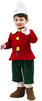 Costume Pinocchio Prima Infanzia Vestito Carnevale 12-36 Mesi (IT, età, 13 Mesi, 18 Mesi, Unita)