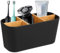 FHISKUNYU Organisateur Salle de Bain Noir, ​Pot Brosse à dent Salle de Bain​ avec 5 Compartiments, ​Rangement Salle de Bain​ pour Brosse à Dents, Dentifrice & Cosmétiques