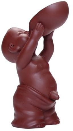 HAWILLOSCH Purple Clay Little Monk Statue Tischdekoration Teezeremonie Ornament