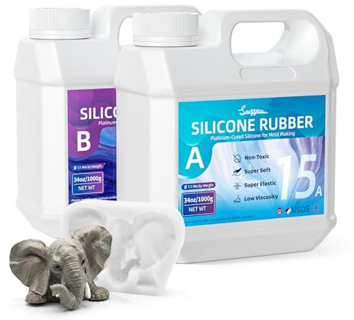 Suzzam Silikon Kautschuk 2KG, Flüssiges Silikon 15A Transluzent
