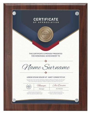 Ditwis Dicker Bilderrahmen A4 Braun, Stabiler MDF-Rahmen 21 x 29,7 cm, Dokumentenrahmen für Diplome, Zertifikate, Urkunden, Auszeichnungen und Fotos