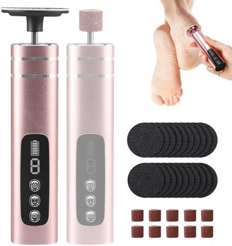Rapeuse Pieds Électrique, Ponceuse Pied 9 Vitesses Réglables Râpe Electrique Pieds Puissante Kit Manucure Pedicure Lime a Ongle pour Peau Morte Corne Talon avec écran Numérique