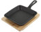 Mikinona 1 Juego sartén inducción saburral bandeja freír antiadherente cuadrado Tortita cocinando departamento plato chisporroteante sartenes cacerola madera Negro