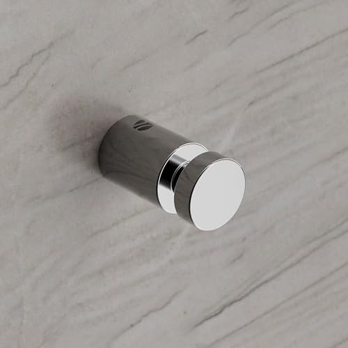 Bernstein Edelstahl Handtuchhaken OLA 2er Set selbstklebend ohne Bohren rund chrom hochglanz modern minimalistisch Wandmontage Badezimmer rostfrei