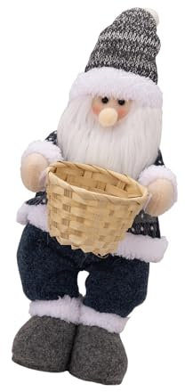 DOSERTY Figura di Babbo Natale/pupazzo di neve decorazione per la casa bambole in piedi adorazione finestra ornamento fatto a mano per uso interno esterno Babbo Natale/pupazzo di neve figur