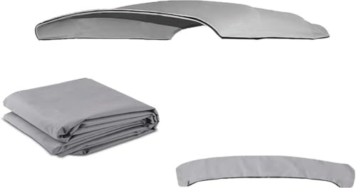 BaCover Cubierta de Repuesto para toldo Bimini, Lona 600D Duradera de Grado Marino, toldo para Barco, Lona de Repuesto Solamente, sin Marco,Gris,4BOW 73~78 W