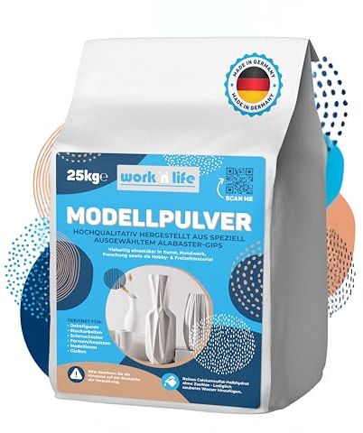 Work'n'life Modellgips aus Alabastergips für Gießen & Modellieren | Ideal für detailreiche Formen, Skulpturen und Modellbau mit glatter Oberfläche.