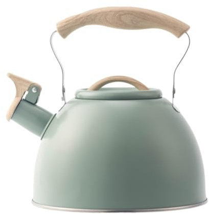 Wasserkocher aus Edelstahl for den Herd, großes Fassungsvermögen, ergonomischer Griff, 3 Liter, mit Pfeife. Ideal for Zuhause und Restaurant.