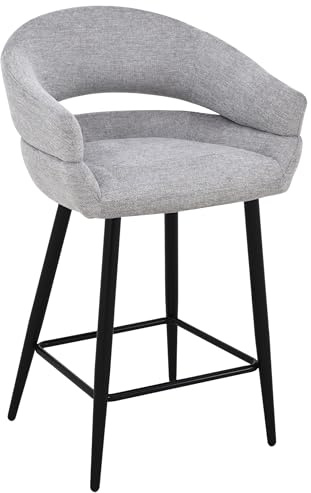 exitodesign Barhocker Ovio 56x54x92 cm - Gepolsterter Barstuhl Esszimmerstühle Stuhl Küche Küchenstühle - Bequem Praktisch Haltbares Material Zimmer Deko Wohnzimmer (Grau)
