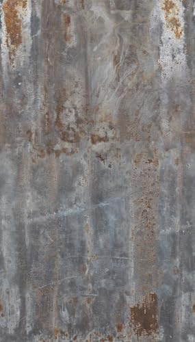 Rasch Fototapete Metalloptik Factory VI - Used Look Tapete Rost in Grau Braun für ein urbanes Wohnambiente in Wohnzimmer und Schlafzimmer - 2,8 m x 1,59 m