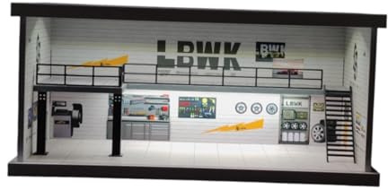 LeeQinersw Vitrine pour Voitures Miniatures Moulées sous Pression à L'échelle 1/64, Vitrine en Alliage pour Garage/Diorama avec éclairage, 28 , Style A