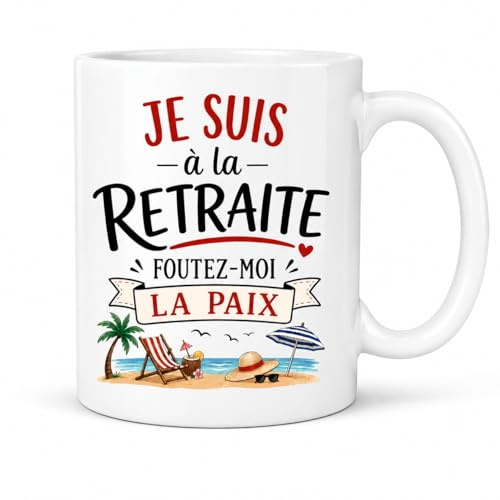 Tasse Cadeau Retraite Femme, Französisch Lustig Cadeau Depart Retraite
