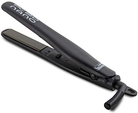 Plancha de cabello LIM HAIR PC 2.0 NANO COLOR. Compacta, Titanio, 220ºC, Profesional Flequillos, cortos, cerca raíz, viaje (NEGRO, Plancha)